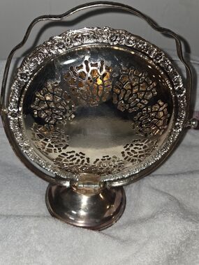Ornate Pierced Silver Plated Decorative Serving Plate